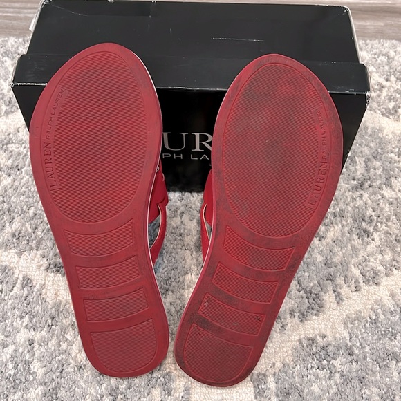 ♥️Like New! LAUREN RALPH LAUREN Rosalind Lauren Red Sandals in Size 6♥️ - Picture 9 of 12